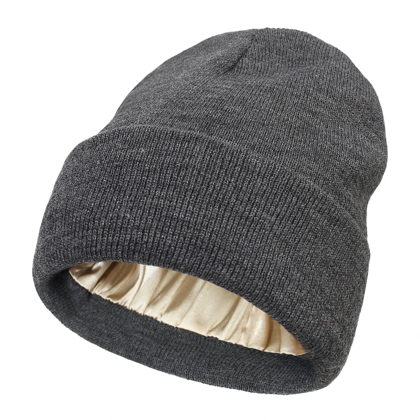 Cozy Winter Beanie Hat for Women and Men - Silk Satin Lined, Chunky Knit Caps for Ultimate Warmth and Style