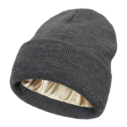 Cozy Winter Beanie Hat for Women and Men - Silk Satin Lined, Chunky Knit Caps for Ultimate Warmth and Style